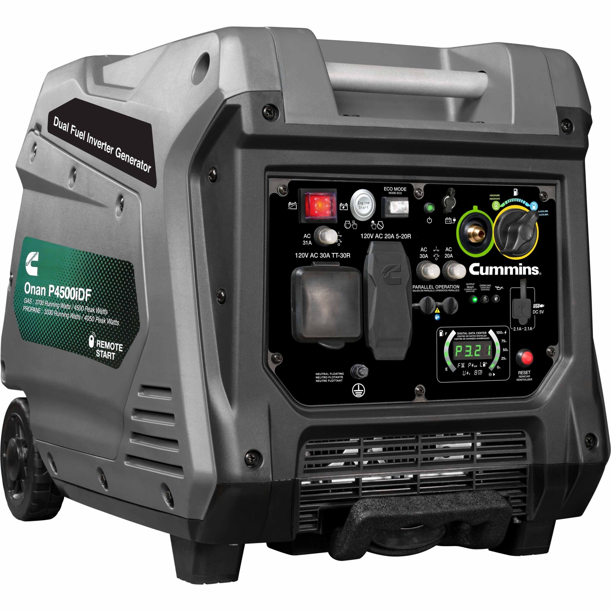 Cummins Onan 4500W Dual Fuel Portable Inverter, Model# P4500iDF